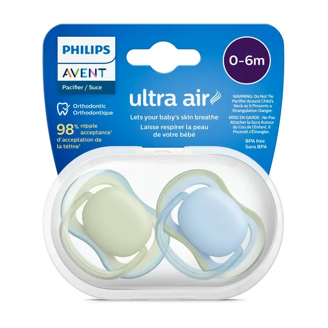 Avent Ultra Air Pacifier 0-6 Months 2 pack