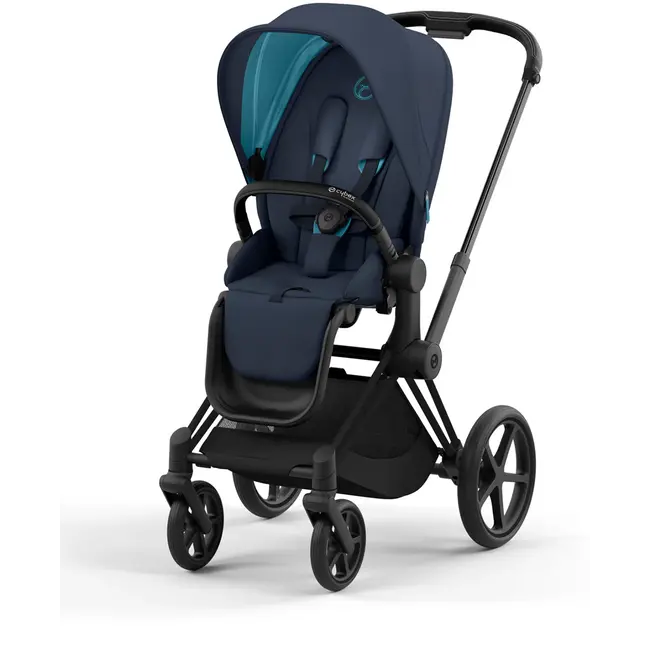 Cybex Priam 4 Stroller Complete With Seat Pack In Matte Black ,In Nautical Blue Nautical Blue