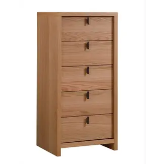 Natart Juvenile Natart Linea 5 Drawer Dresser Lingerie Chest In Natural Oak