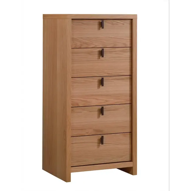 Natart Linea 5 Drawer Dresser Lingerie Chest In Natural Oak