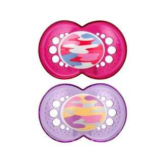 Mam Mam Camo Pacifier 2-Pack 16 Months + Girl