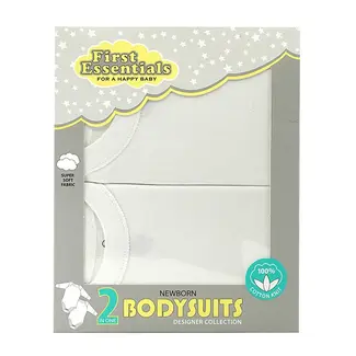 First Essentials First Essentials 2 Pc Body Suits Long Sleeve 0-3 In White