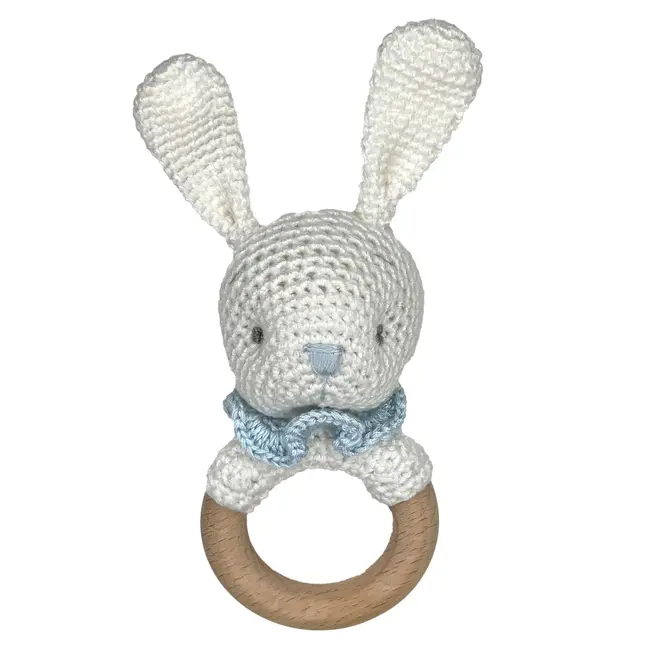 Zubels Bunny Bamboo Crochet Woodring Rattle