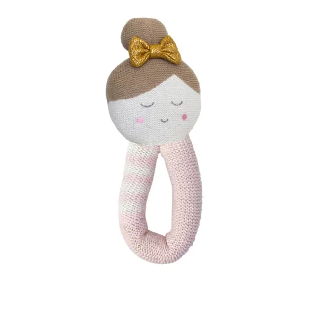Living Textile 100 % Cotton Knitted Baby Rattle -
