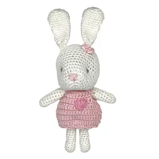 Zubels Zubels  Bunny Bamboo Crochet Rattle Pink