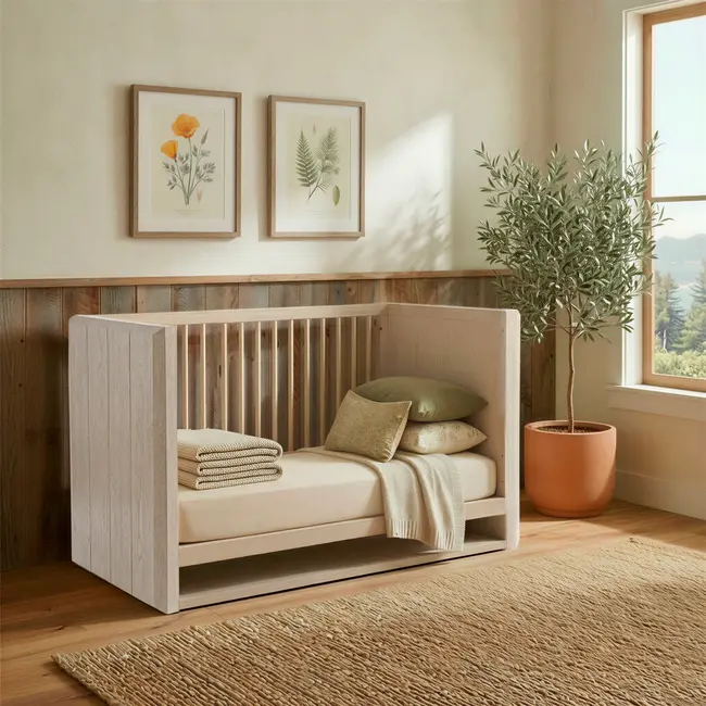 Maxi Cosi NorCal Island Crib In Sunbleach Natural Stain