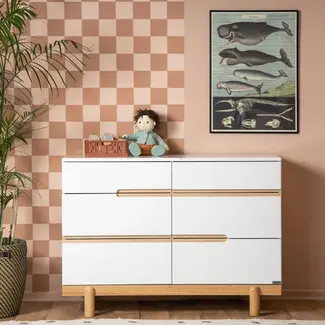 Dadada Dadada Bliss 6 Drawer Dresser White/Natural