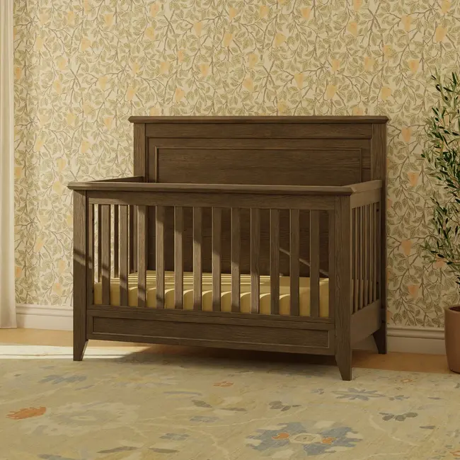 Monogram By Namesake Barrow Rustic 4-in-1 Convertible Flat Top Crib