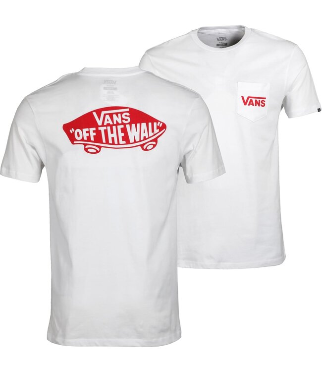 VANS VANS - OTW CLASSIC POCKET TEE (WHITE/ HIGH RISK)