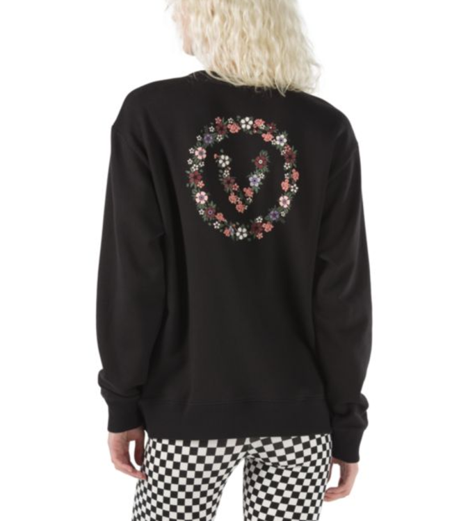 VANS VANS - FLORAL V CREWNECK (BLACK)