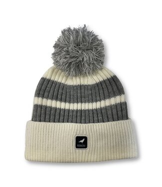 ROOKERY ROOKERY - SMALL PATCH STRIPE BEANIE (CREME/ GREY)