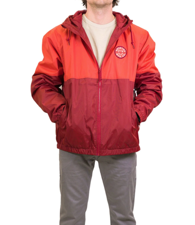 BRIXTON BRIXTON - CLAXTON CREST LW ZIP HOOD JACKET (PHOENIX/ DK. BRICK)