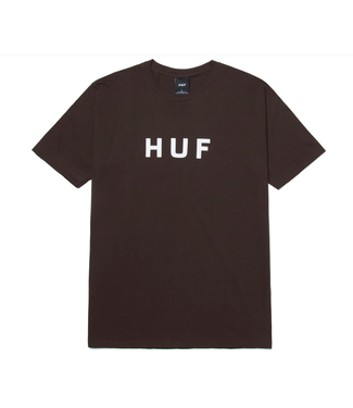 HUF HUF - ESSENTIALS OG LOGO TEE (CHOCOLATE)