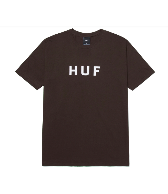 HUF HUF - ESSENTIALS OG LOGO TEE (CHOCOLATE)