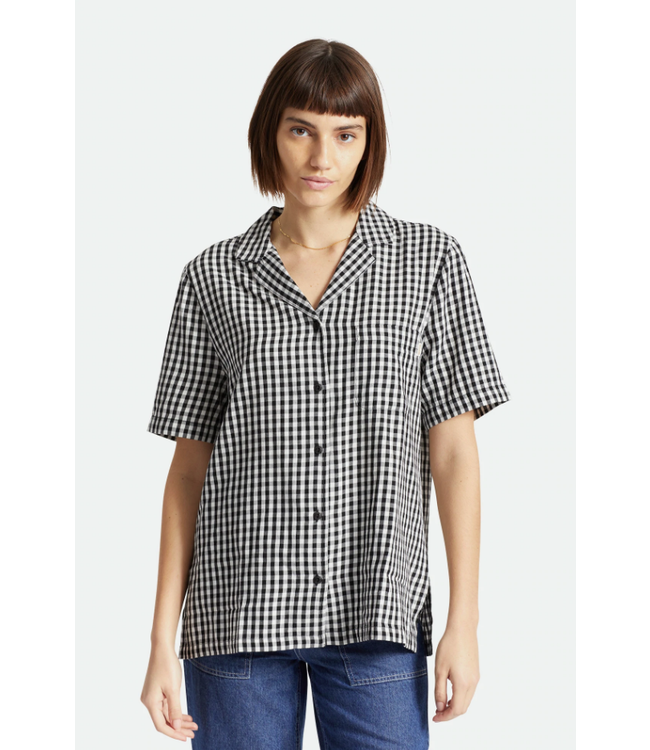 BRIXTON BRIXTON - BUNKER GINGHAM BF S/S WOVEN (BLACK)