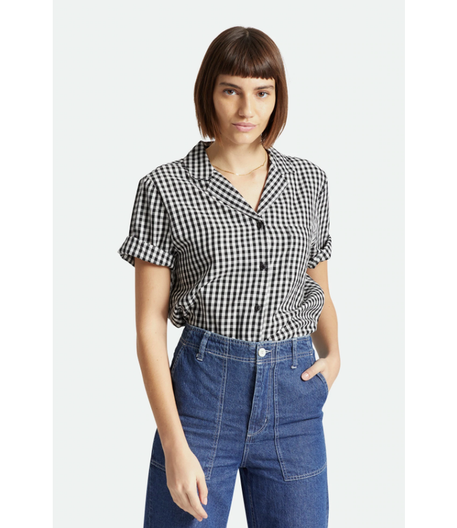 BRIXTON BRIXTON - BUNKER GINGHAM BF S/S WOVEN (BLACK)