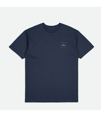 BRIXTON BRIXTON - ALPHA SQUARE TEE (MOONLIT OCEAN/ BURNT ORANGE)