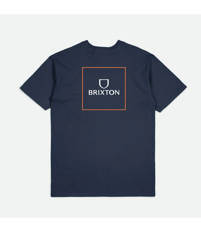 BRIXTON BRIXTON - ALPHA SQUARE TEE (MOONLIT OCEAN/ BURNT ORANGE)