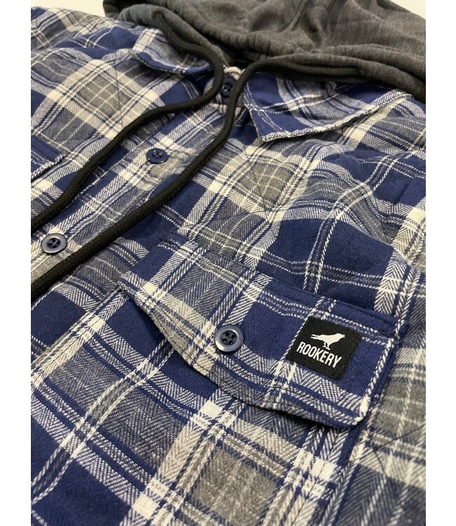 ROOKERY ROOKERY - CEDAR SHERPA LINED PLAID FLANNEL (NAVY)