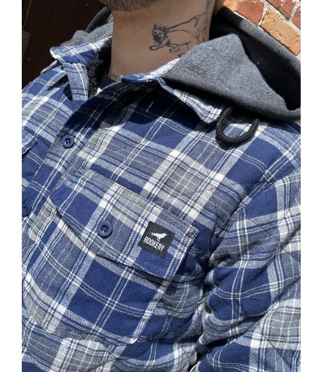 ROOKERY ROOKERY - CEDAR SHERPA LINED PLAID FLANNEL (NAVY)