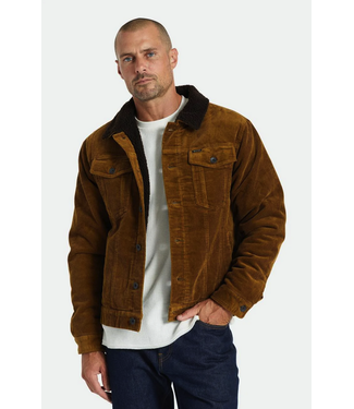 BRIXTON BRIXTON - CABLE LINED TRUCKER JACKET (BRASS)