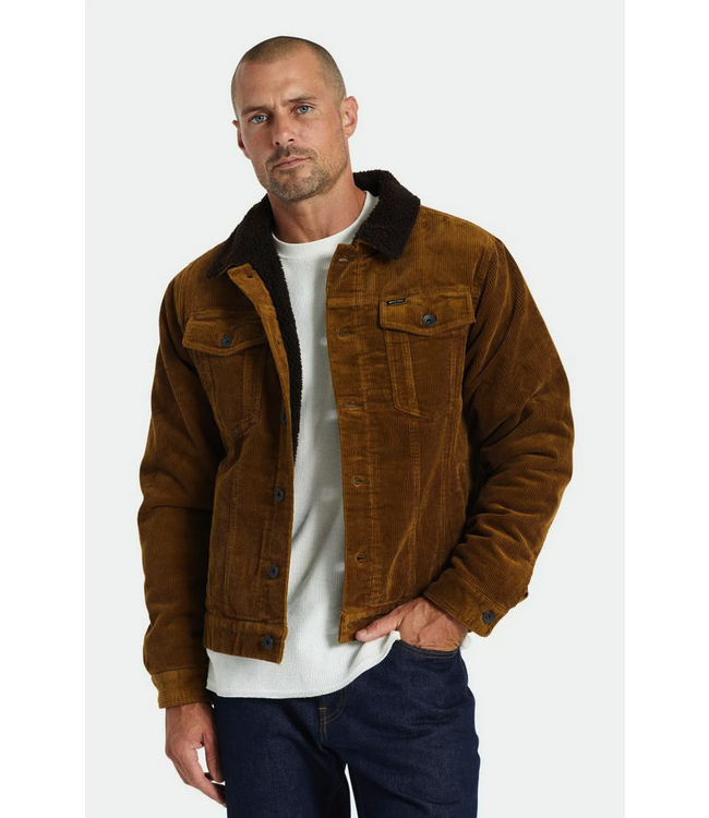 BRIXTON BRIXTON - CABLE LINED TRUCKER JACKET (BRASS)