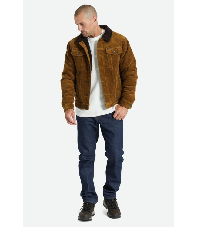 BRIXTON BRIXTON - CABLE LINED TRUCKER JACKET (BRASS)