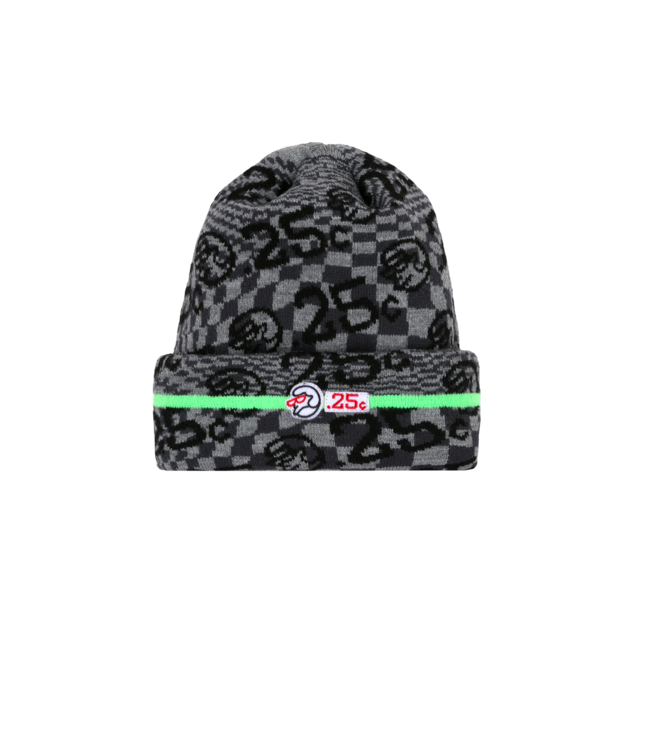 CLASSIC CLASSIC - QUATERSNACKS CUFF BEANIE (BLACK/ GREY)