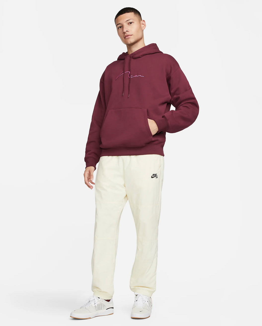 NIKE SB - HAND SCRIPT HOODIE (DARK BEETROOT) - Boutique ROOKERY