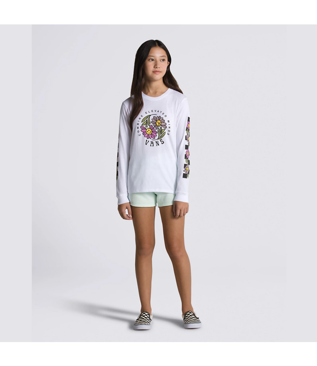 VANS VANS - T-SHIRT M/L ENFANT FLORAL ÉLEVÉ (BLANC)