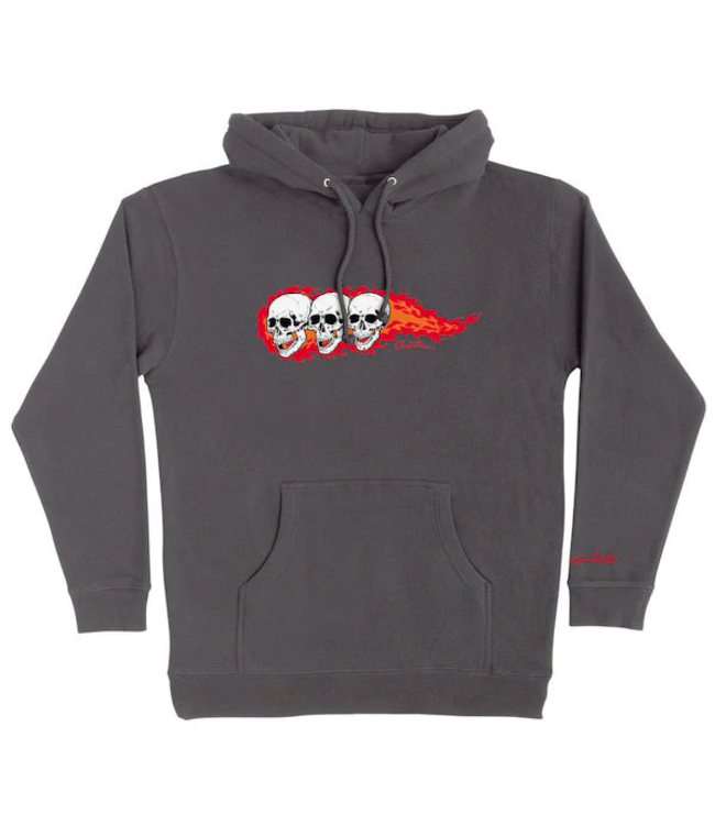 CREATURE CREATURE - 3 SKULLS HOODIE (CHARCOAL)