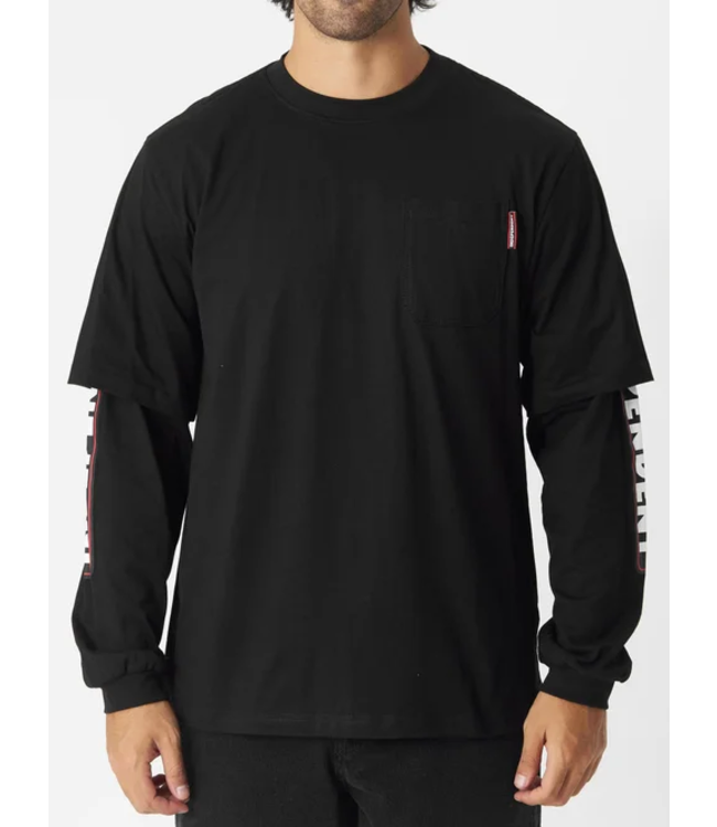 INDEPENDENT INDEPENDENT - BAR LOGO 2FER POCKET L/S T-SHIRT (NOIR)