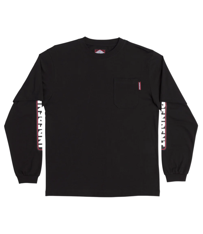 INDEPENDENT INDEPENDENT - BAR LOGO 2FER POCKET L/S TEE (BLACK)