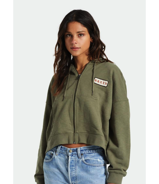 BRIXTON BRIXTON - MOVEMENT OVERSIZED ZIP HOODIE (OLIVE SURPLUS)