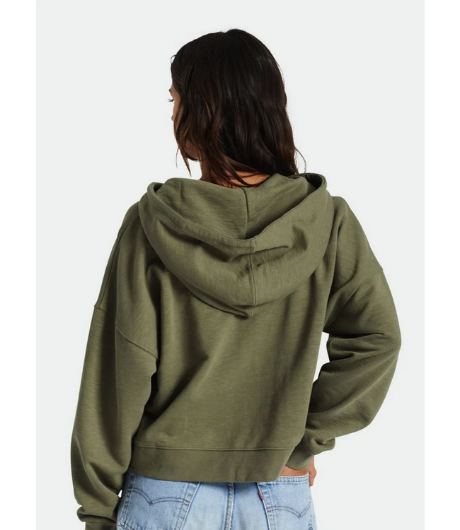 BRIXTON BRIXTON - MOVEMENT OVERSIZED ZIP HOODIE (OLIVE SURPLUS)