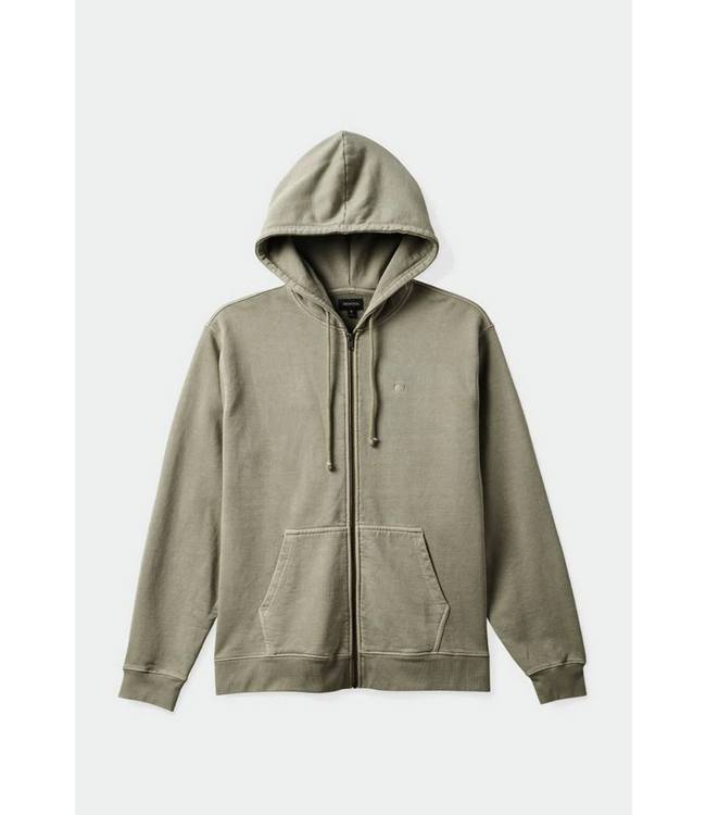 BRIXTON BRIXTON - VINTAGE RESERVE FULL ZIP HOODIE (OLIVE SURPLUS VINTAGE WASH)