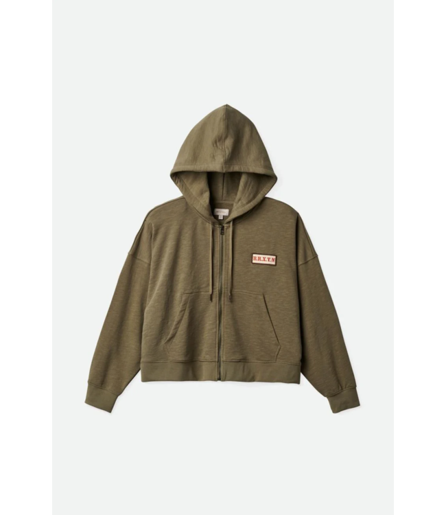 BRIXTON BRIXTON - MOVEMENT OVERSIZED ZIP HOODIE (OLIVE SURPLUS)