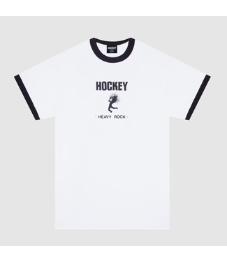 HOCKEY HOCKEY - HEAVY ROCK RINGER TEE (WHITE/ BLACK)