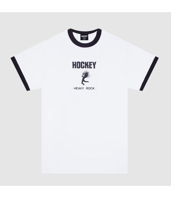 HOCKEY HOCKEY - HEAVY ROCK RINGER T-SHIRT (BLANC/NOIR)