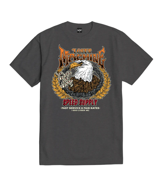 LOSER MACHINE LOSER MACHINE - SPEED SUPPLY TEE (HEATHER CHARCOAL)