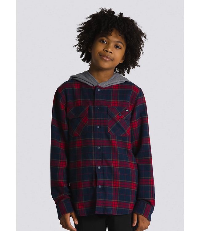 VANS VANS - PARKWAY II KID HOODED SHIRT (DRESS BLUE/ CHILI PEPPER)