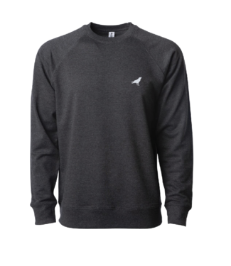 ROOKERY ROOKERY - SMALL LOGO LOOPBACK CREW (CHARCOAL HEATHER)