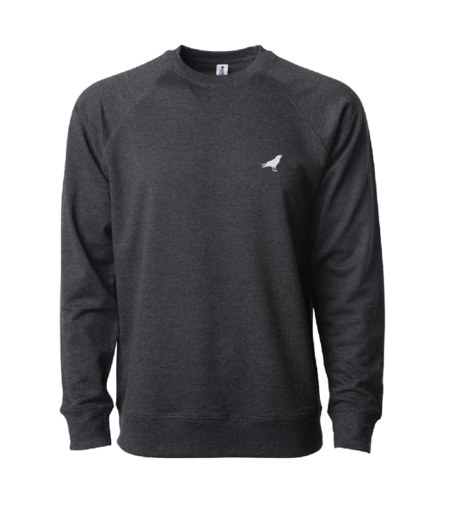 ROOKERY ROOKERY - SMALL LOGO LOOPBACK CREW (CHARCOAL HEATHER)