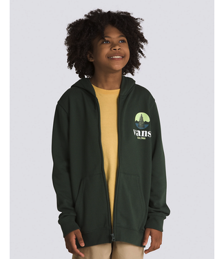 VANS VANS - CHECKERBOARD MOUNTAIN KID ZIP HOODIE (DEEP FOREST)