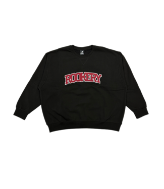 ROOKERY ROOKERY - VARSITY APPLIQUE OVERSIZED CREWNECK (BLACK)