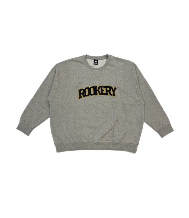 ROOKERY ROOKERY - VARSITY APPLIQUE OVERSIZED CREWNECK (HEATHER GREY)