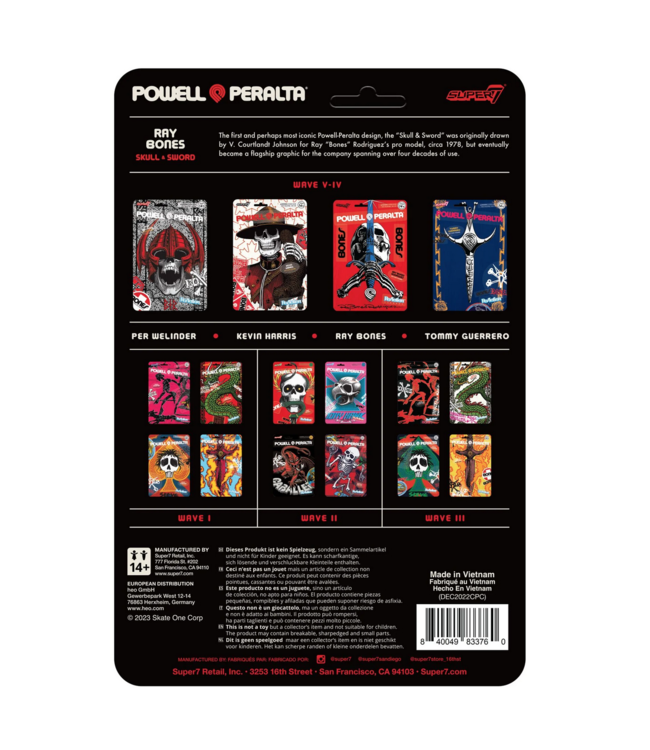 SUPER 7 SUPER 7 - POWELL REACTION FIGURE WAVE 4 RAY "BONES" RODRIGUEZ