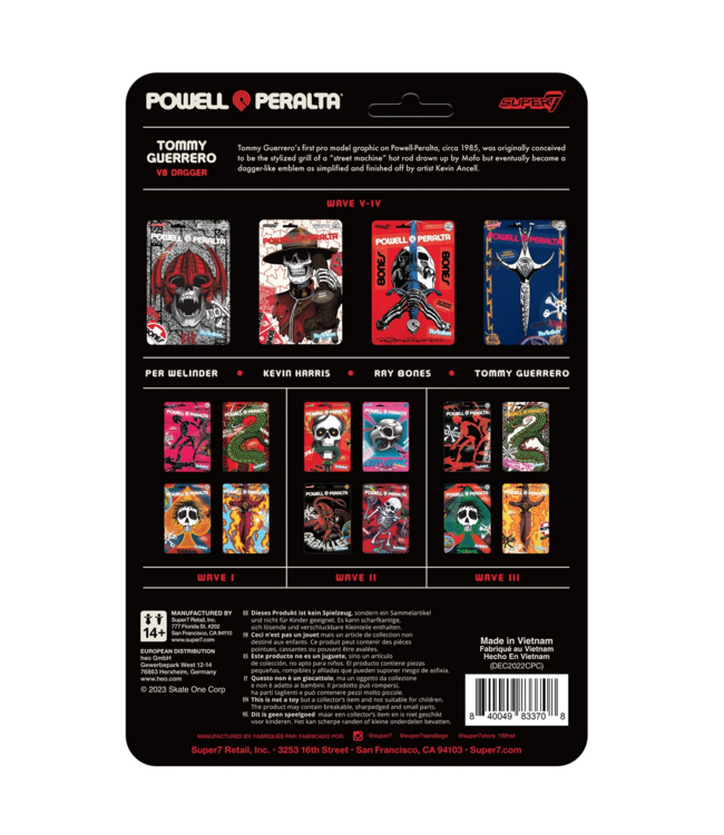 SUPER 7 SUPER 7 - POWELL REACTION FIGURE WAVE 4 TOMMY GUERRERO (V8 Dagger/Sacto '86)