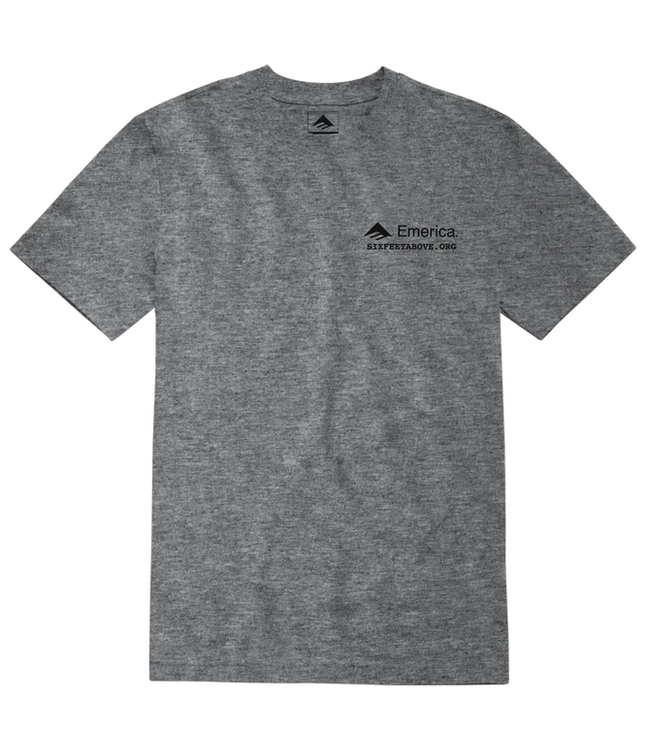 EMERICA - 6 FEET ABOVE SKELETON T-SHIRT (GRIS CHINÉ)