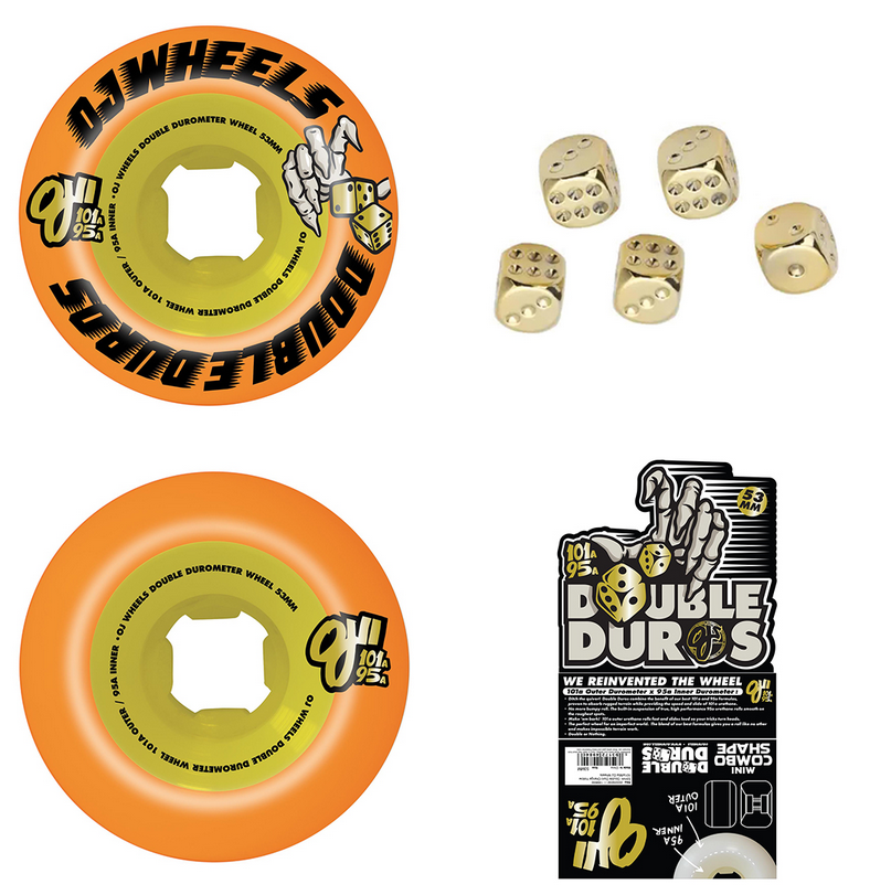 OJ OJ WHEELS - DOUBLE DURO ORANGE/ YELLOW 101A/95A 53MM
